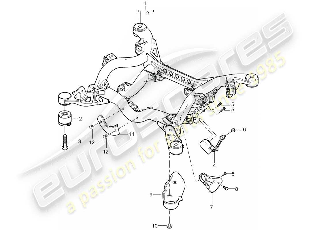 porsche cayenne (2009) rear axle part diagram