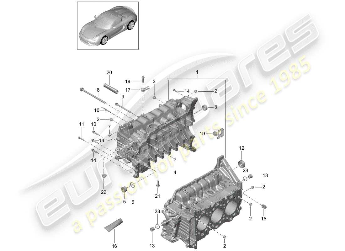 porsche 2016 crankcase part diagram