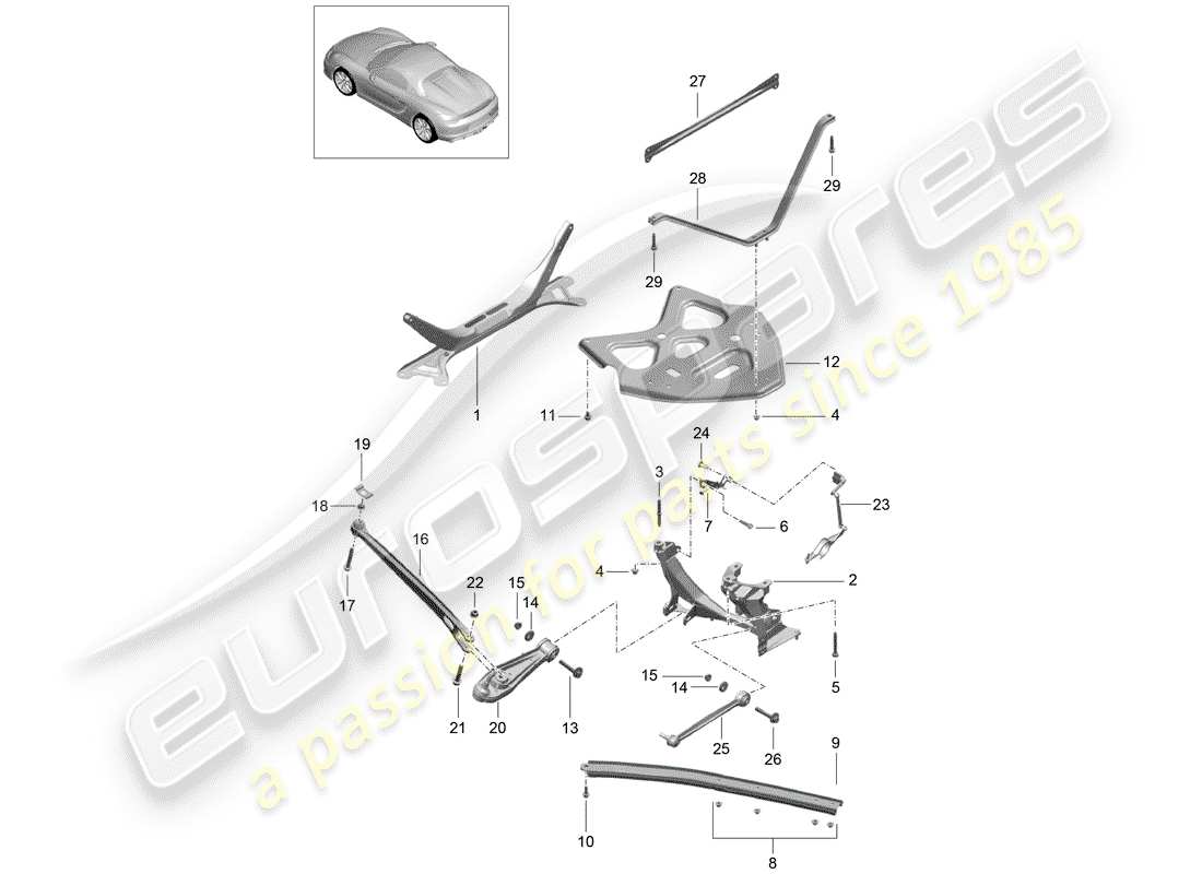 porsche 2016 rear axle parts diagram