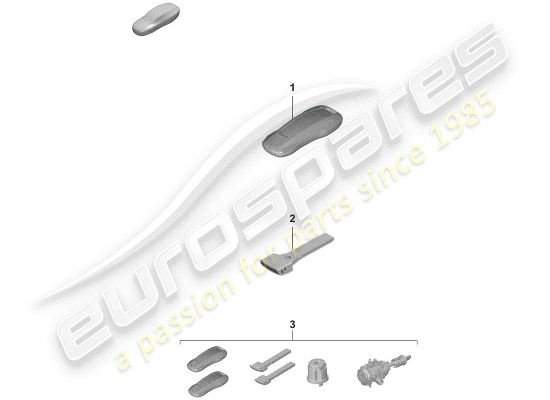 porsche 2020 handheld transmitter parts diagram