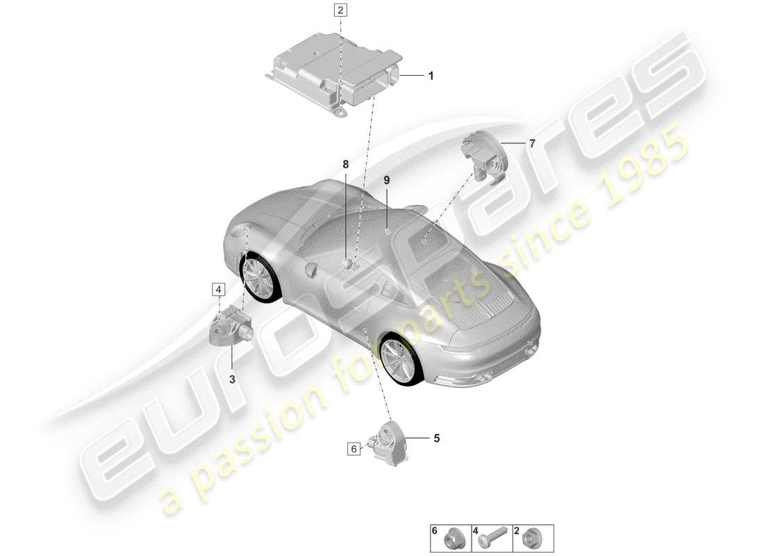 porsche 2020 air bag control module part diagram