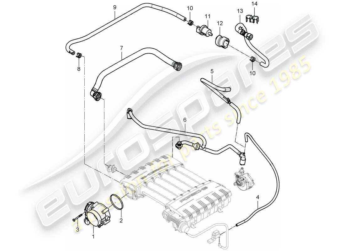 porsche cayenne (2008) throttle body part diagram