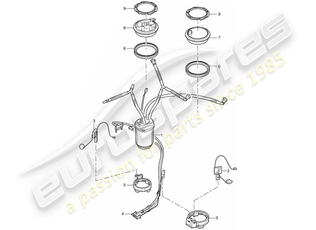 porsche cayenne (2008) fuel tank part diagram