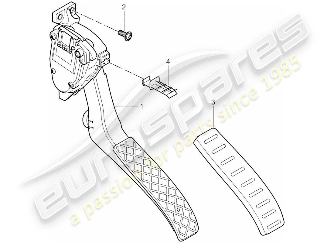 porsche cayenne (2008) pedals part diagram