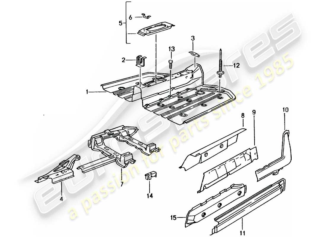 porsche 993 (1996) frame part diagram