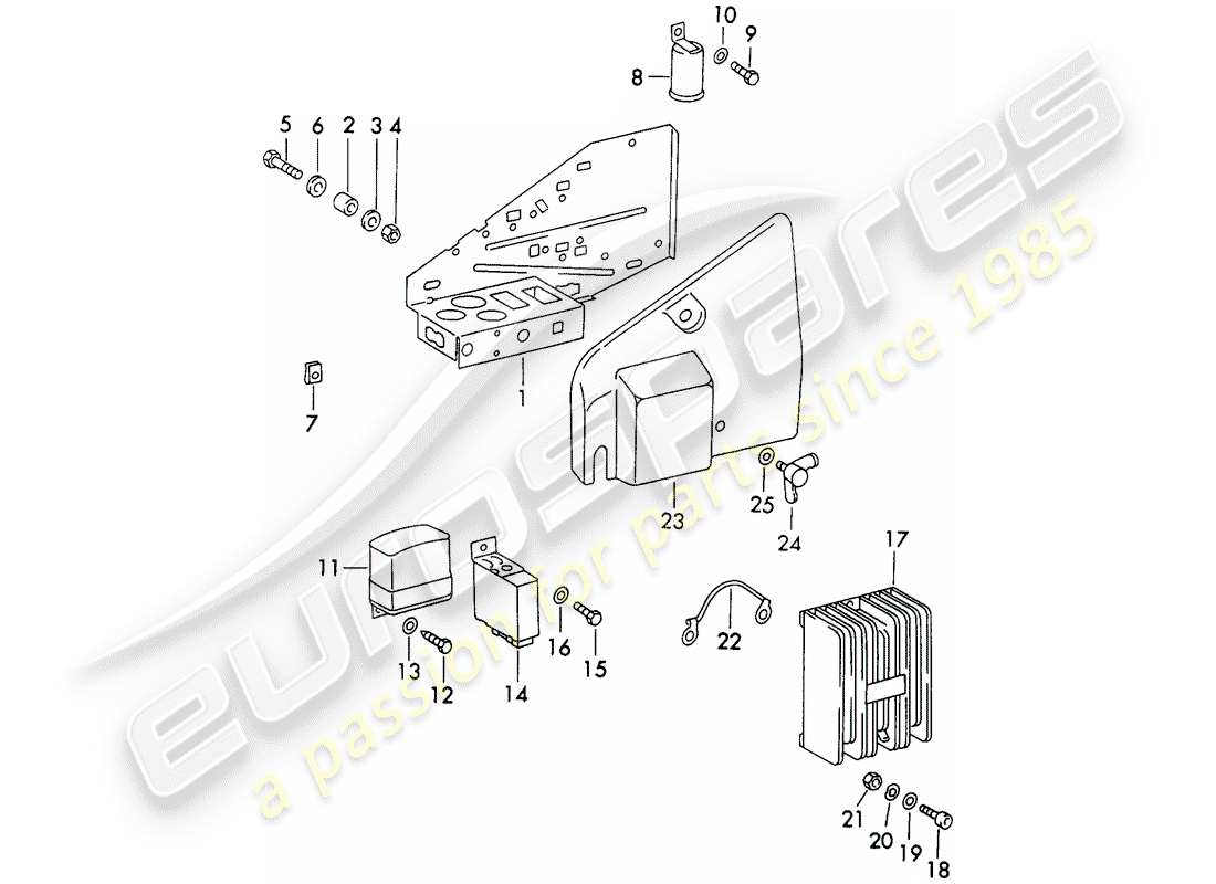 porsche 911 (1973) plate part diagram