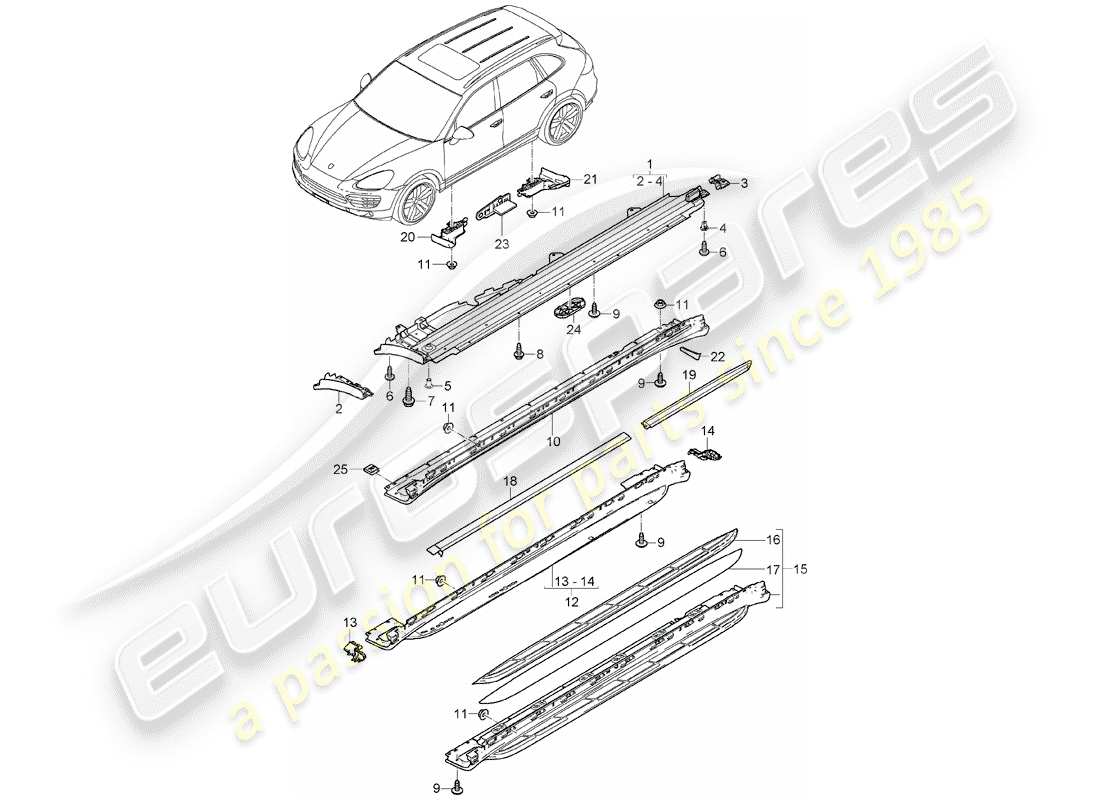 porsche cayenne e2 (2018) trims part diagram