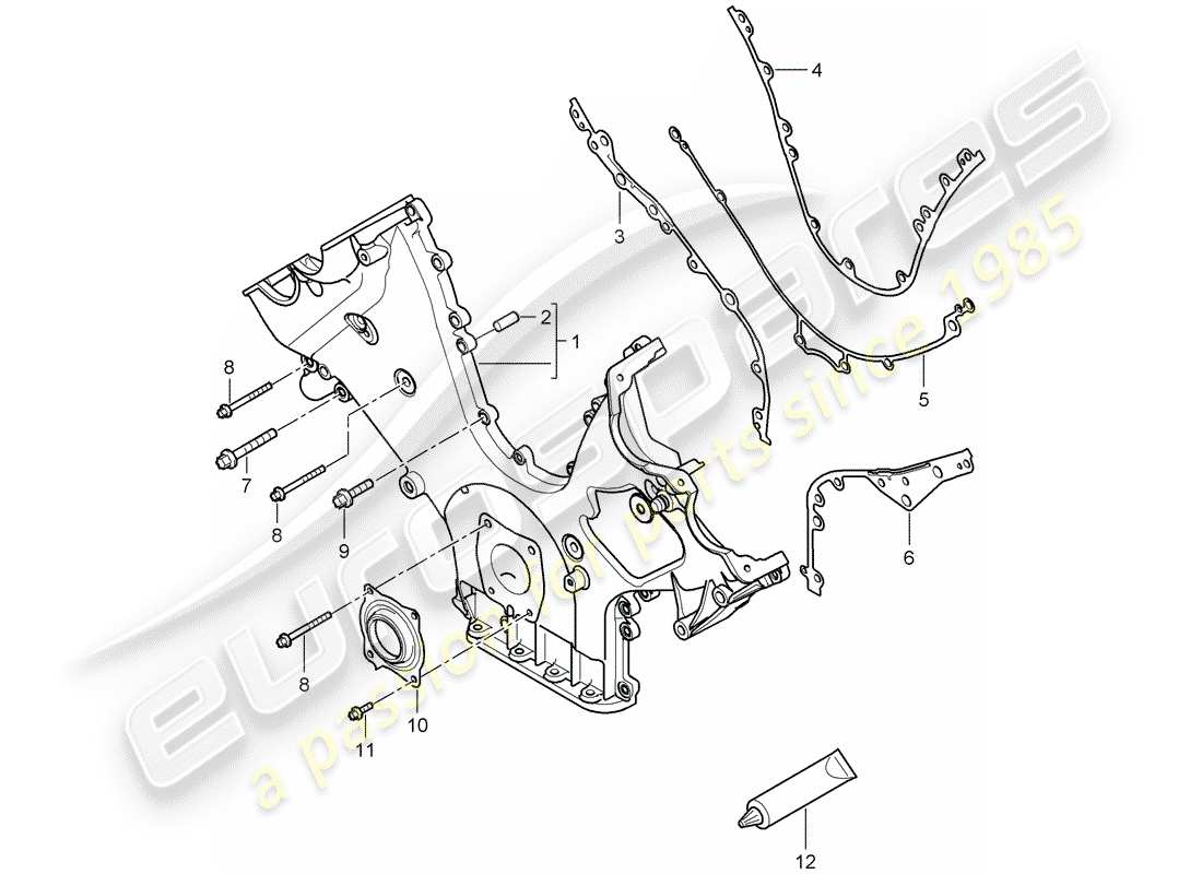 porsche cayenne (2007) cover for timing chain part diagram