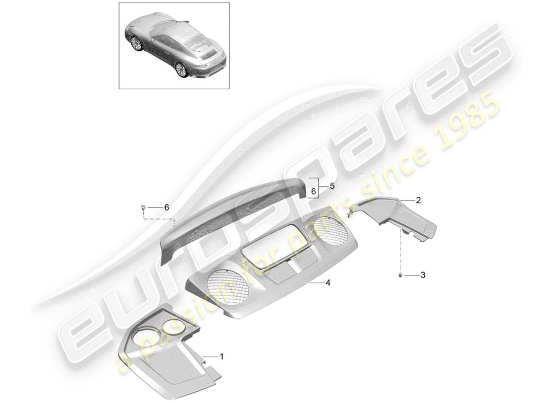 porsche 991 gen. 2 (2019) lining part diagram