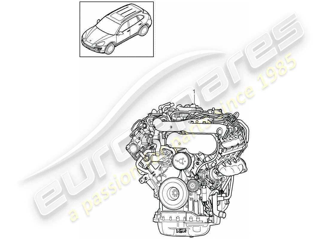 porsche cayenne e2 (2017) replacement engine part diagram