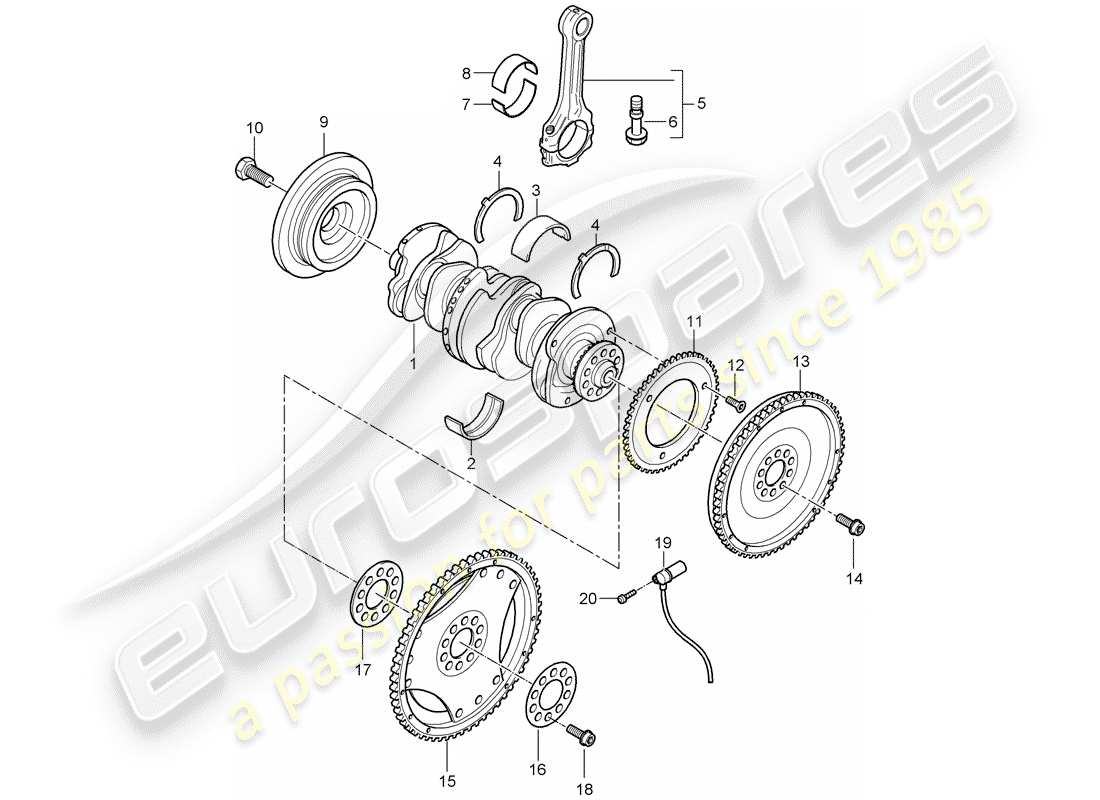 porsche cayenne (2008) crankshaft part diagram