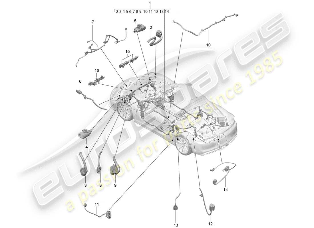 porsche 2016 wiring harnesses part diagram