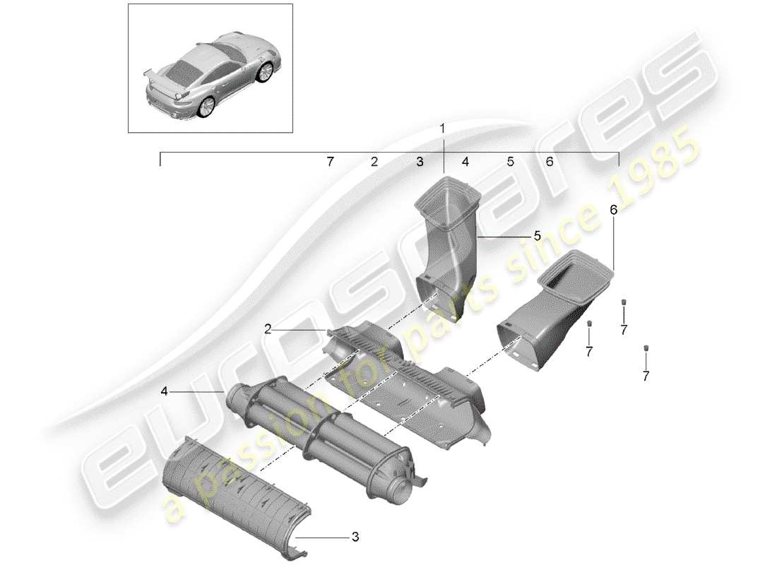 porsche 991 turbo (2019) air cleaner part diagram