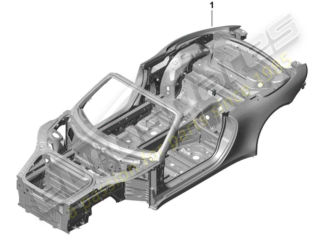 porsche 991r/gt3/rs (2019) car body parts diagram