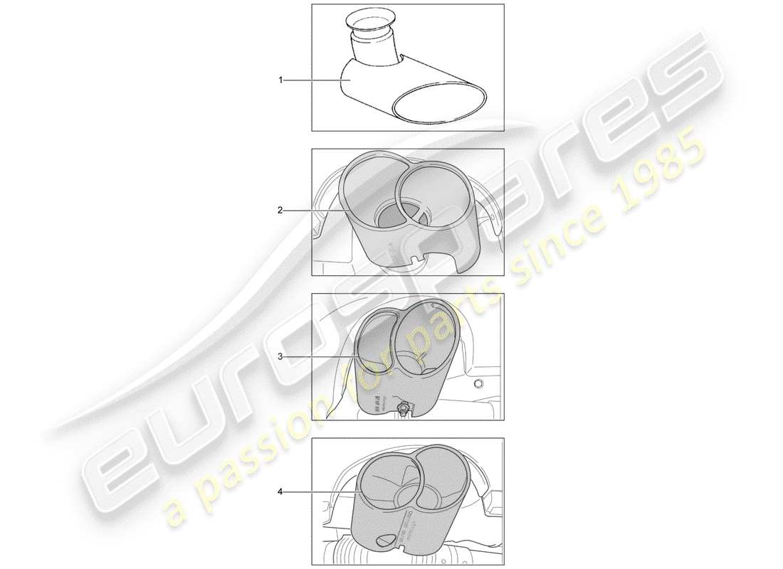 porsche tequipment catalogue (2012) tailpipe part diagram