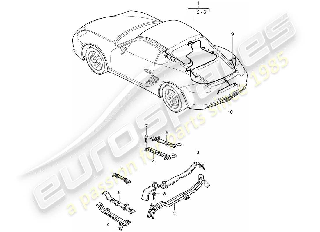 porsche cayman 987 (2010) wiring harnesses parts diagram