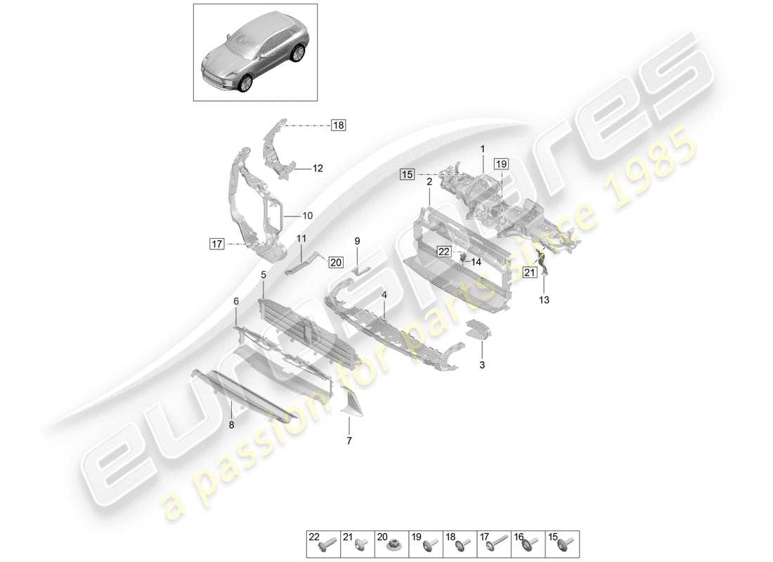 porsche macan (2020) bracket part diagram