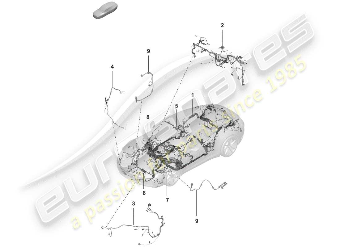 porsche 2020 harness parts diagram