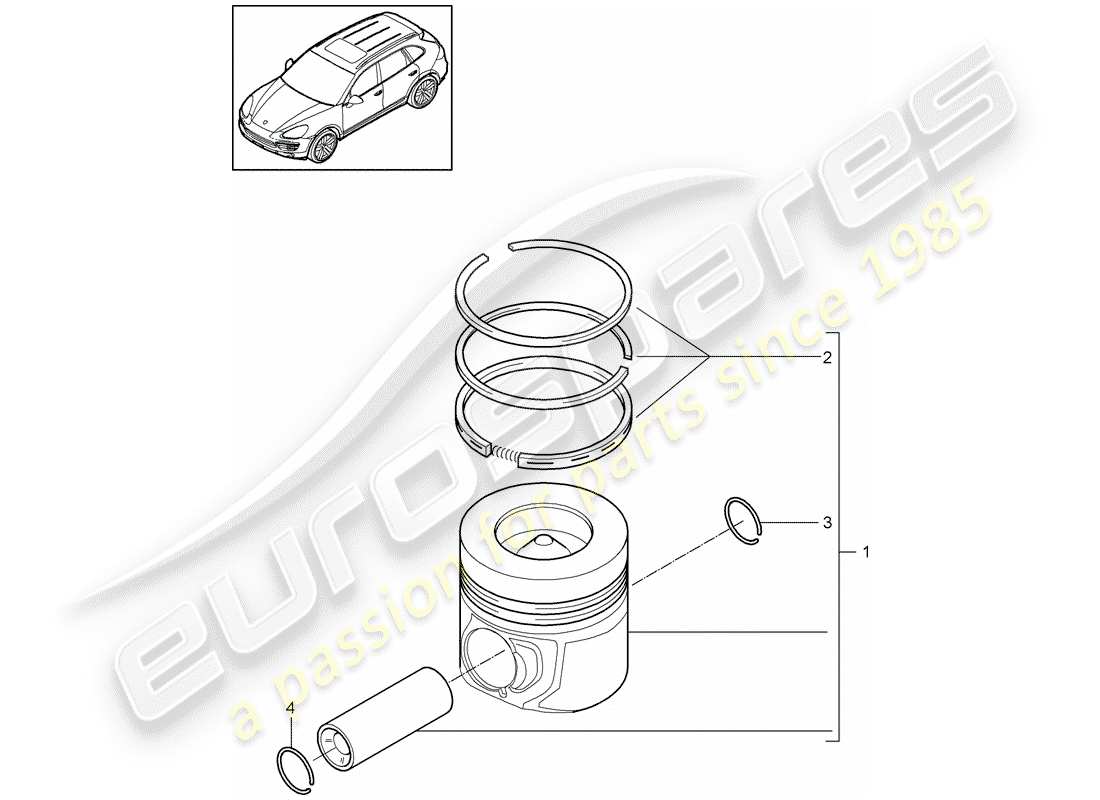 porsche cayenne e2 (2013) piston part diagram