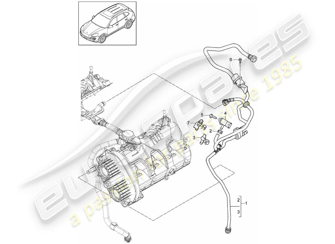 porsche cayenne e2 (2013) ventilation for part diagram