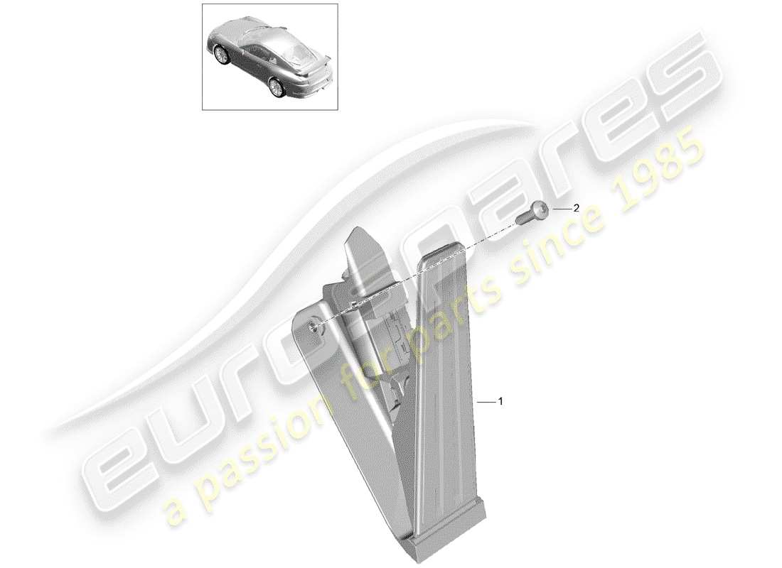porsche 991r/gt3/rs (2020) brake and acc. pedal assembly parts diagram
