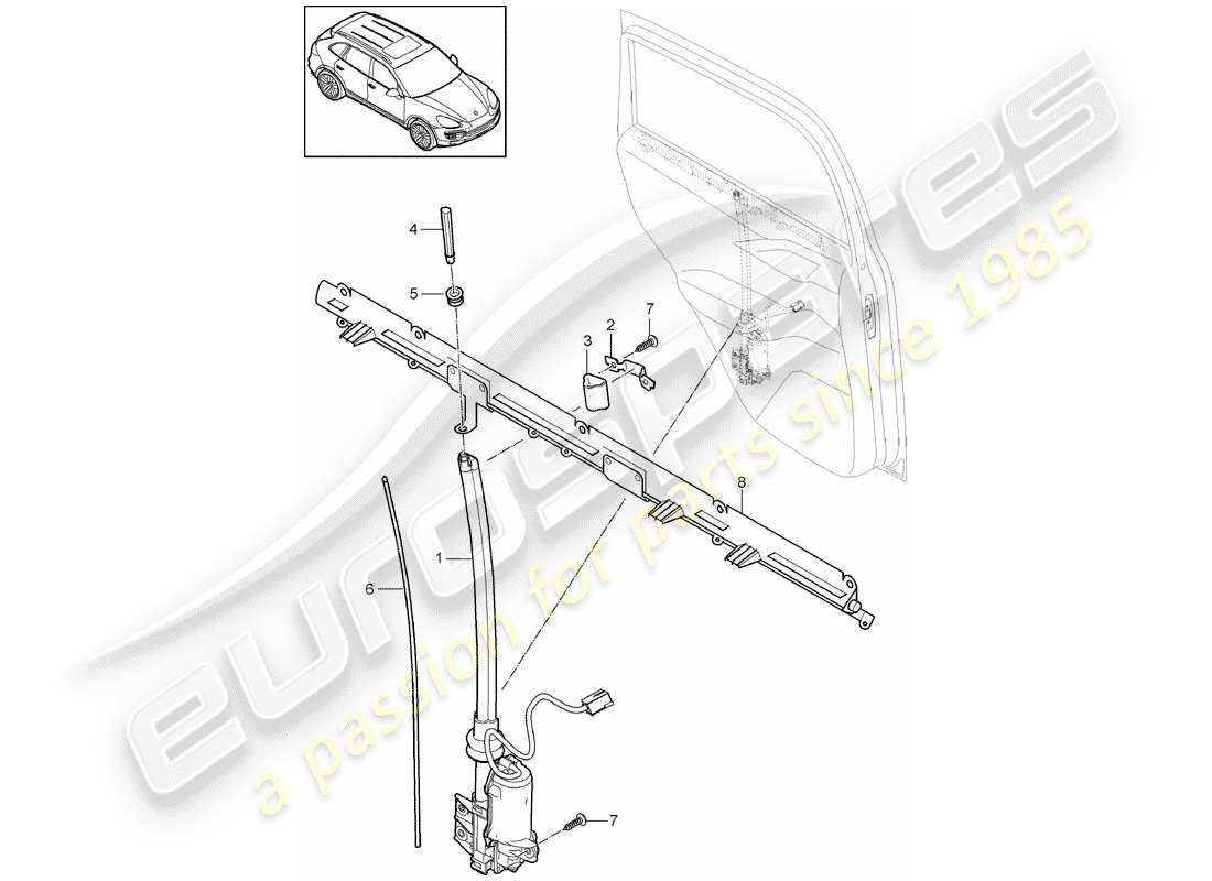 porsche cayenne e2 (2018) blind part diagram