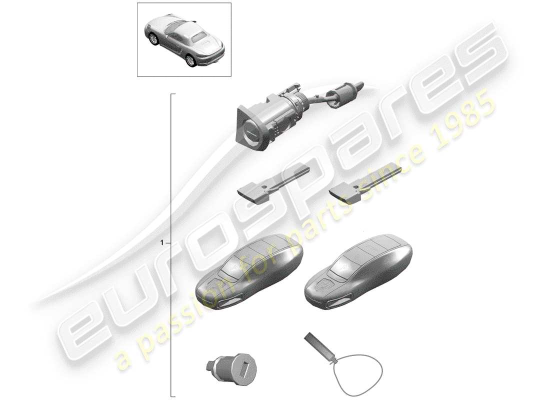 porsche 718 boxster (2019) repair kit part diagram