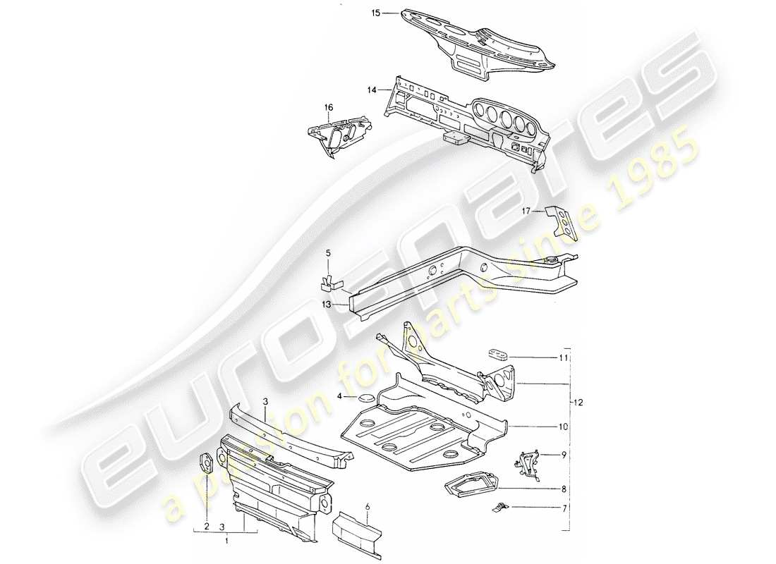 porsche 993 (1997) frame part diagram