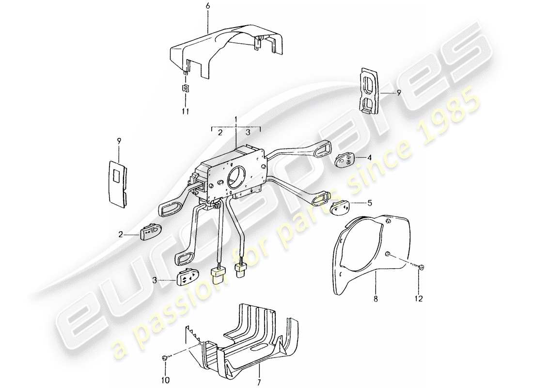 porsche 996 (2004) steering column switch parts diagram