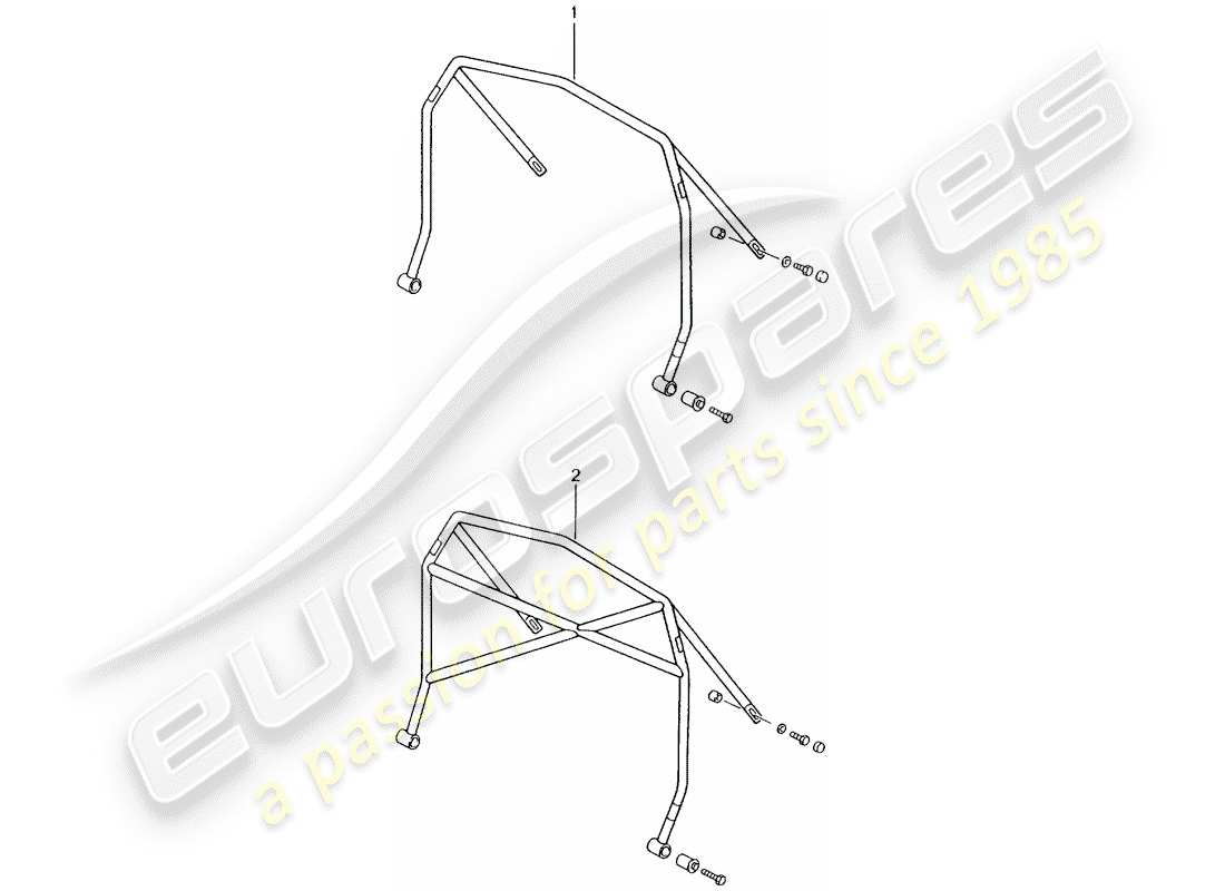 porsche tequipment catalogue (2003) roll bar part diagram