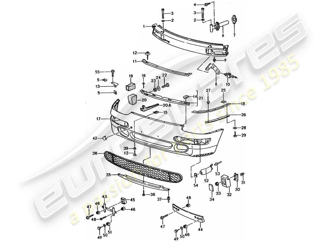 porsche 993 (1996) bumper part diagram