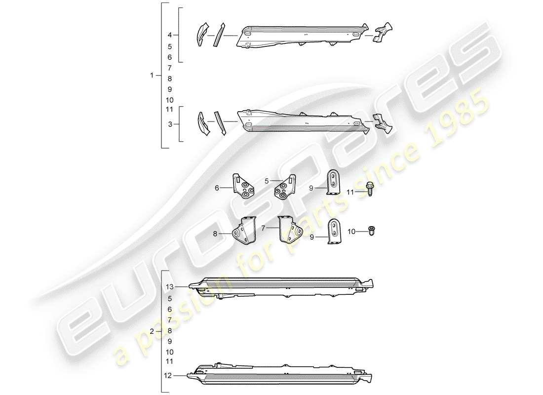 porsche tequipment cayenne (2014) side member trim part diagram