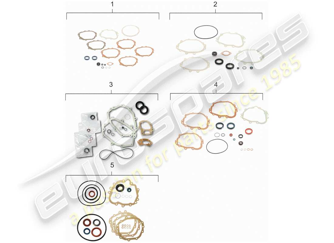 porsche 911 (1972) replacement transmission - repair kits - gasket set part diagram