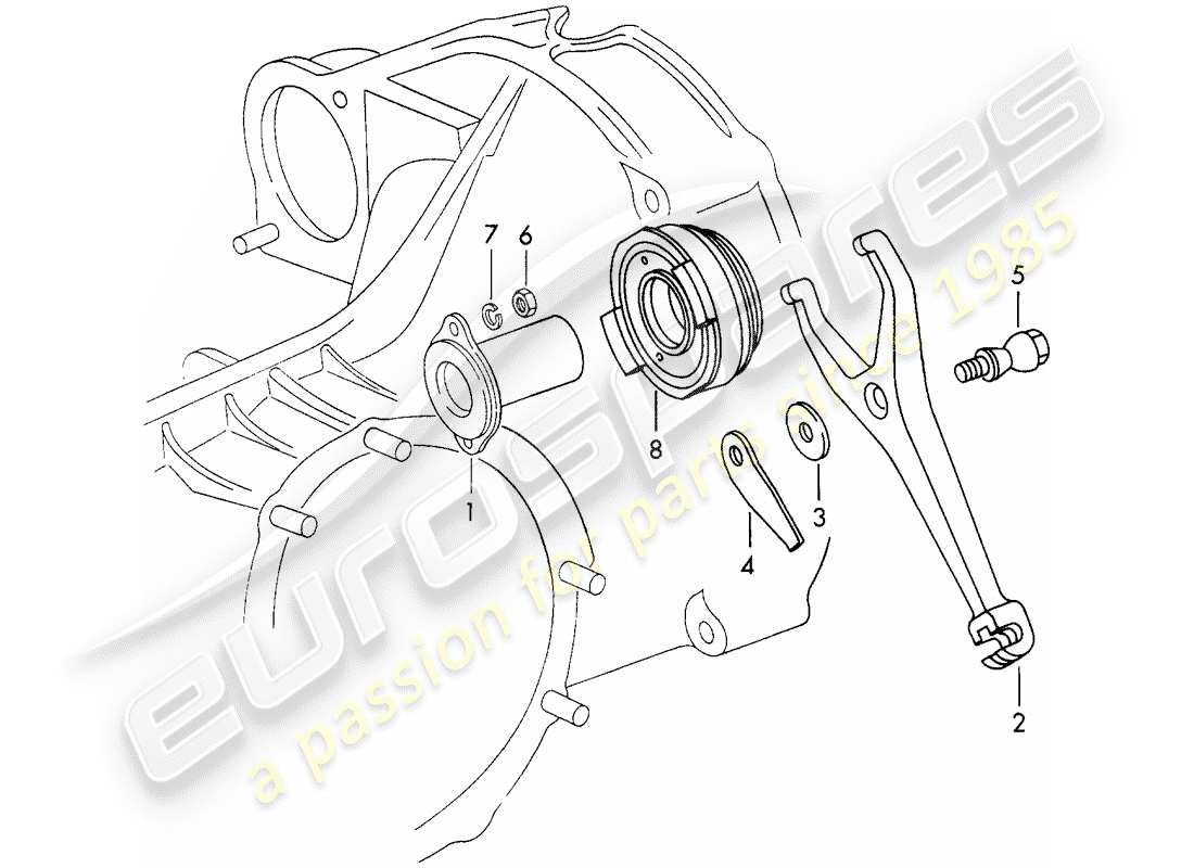 porsche 911 (1973) clutch release - d >> - mj 1971 part diagram