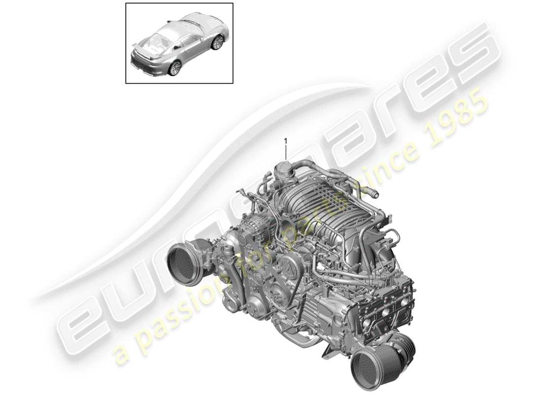 porsche 991r/gt3/rs (2019) replacement engine part diagram