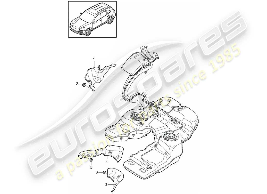 porsche cayenne e2 (2012) fuel tank part diagram