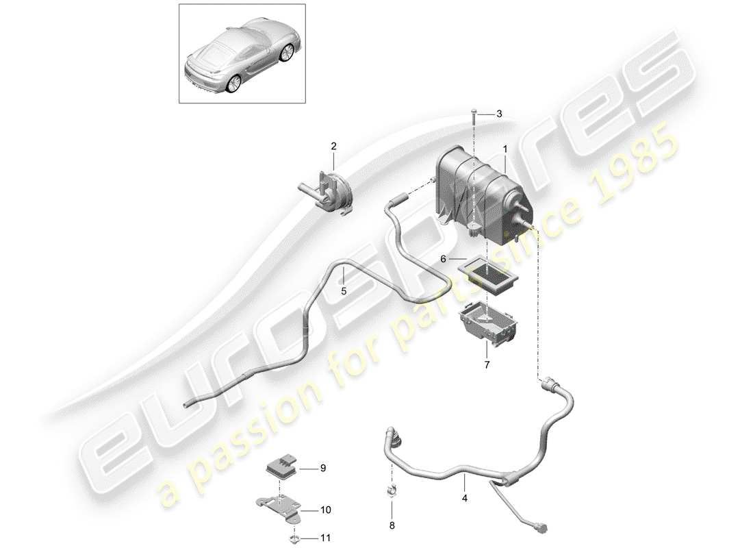 porsche 2016 evaporative emission canister part diagram