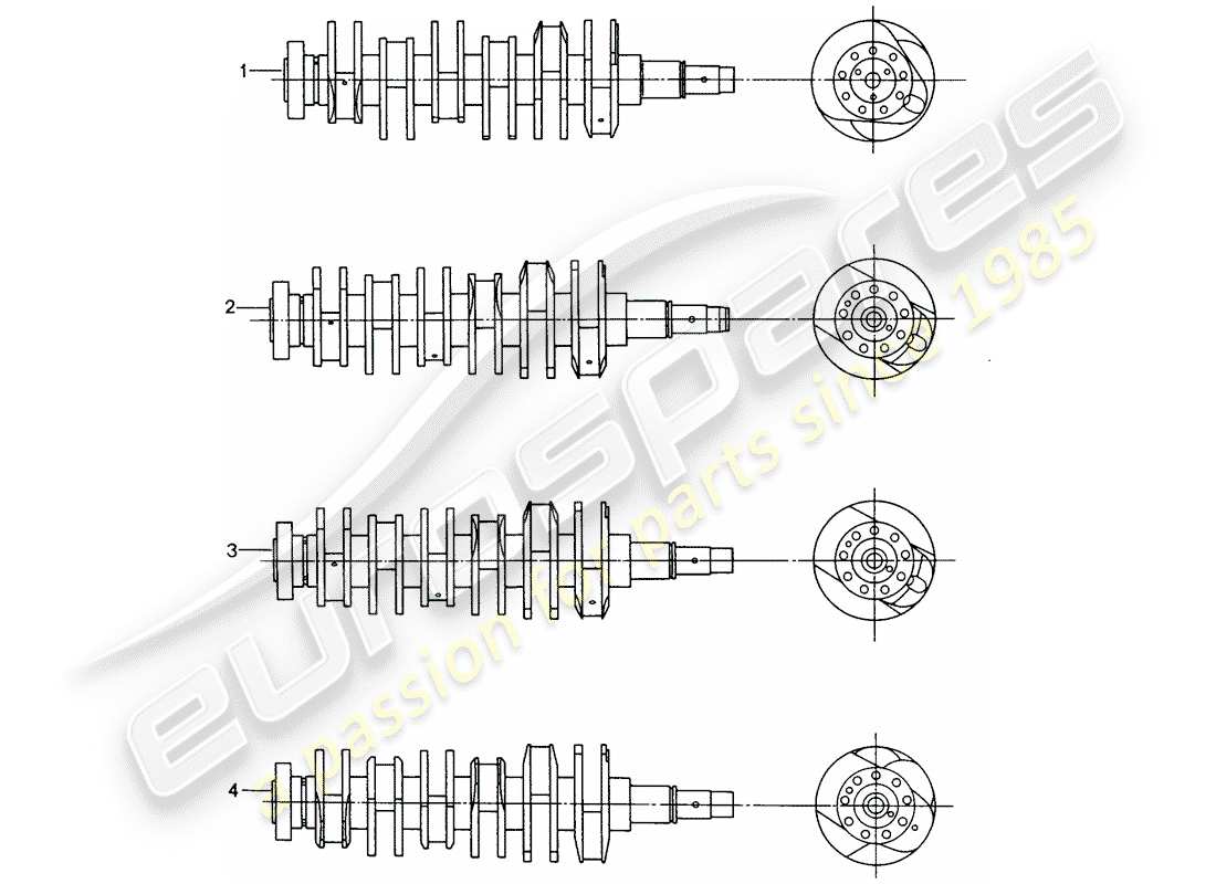 porsche replacement catalogue (1982) crankshaft part diagram