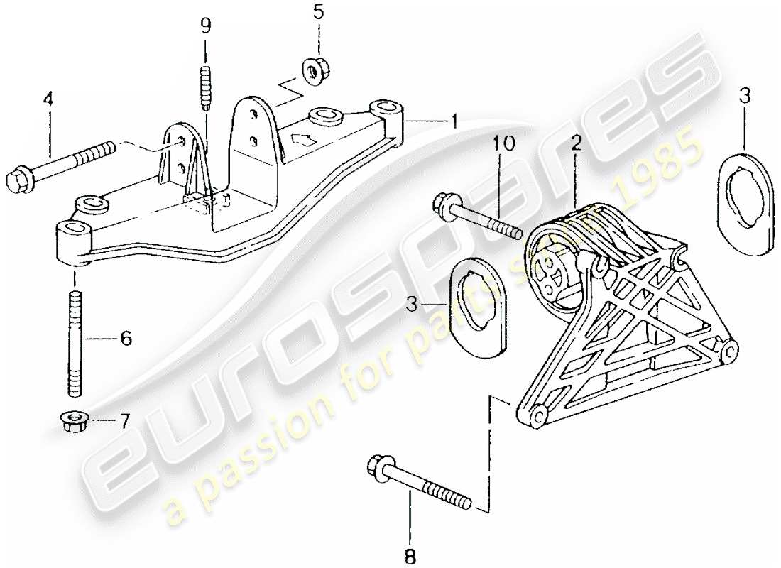 porsche boxster 986 (1997) engine lifting tackle part diagram