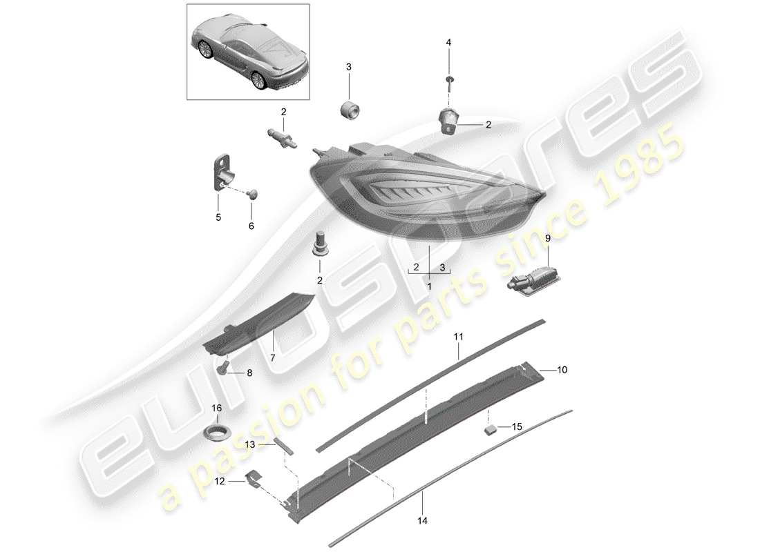 porsche 2016 rear light part diagram