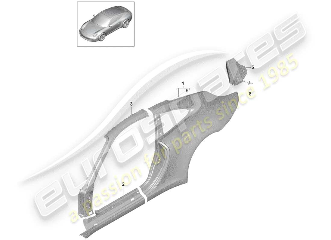 porsche 991 (2013) side panel parts diagram