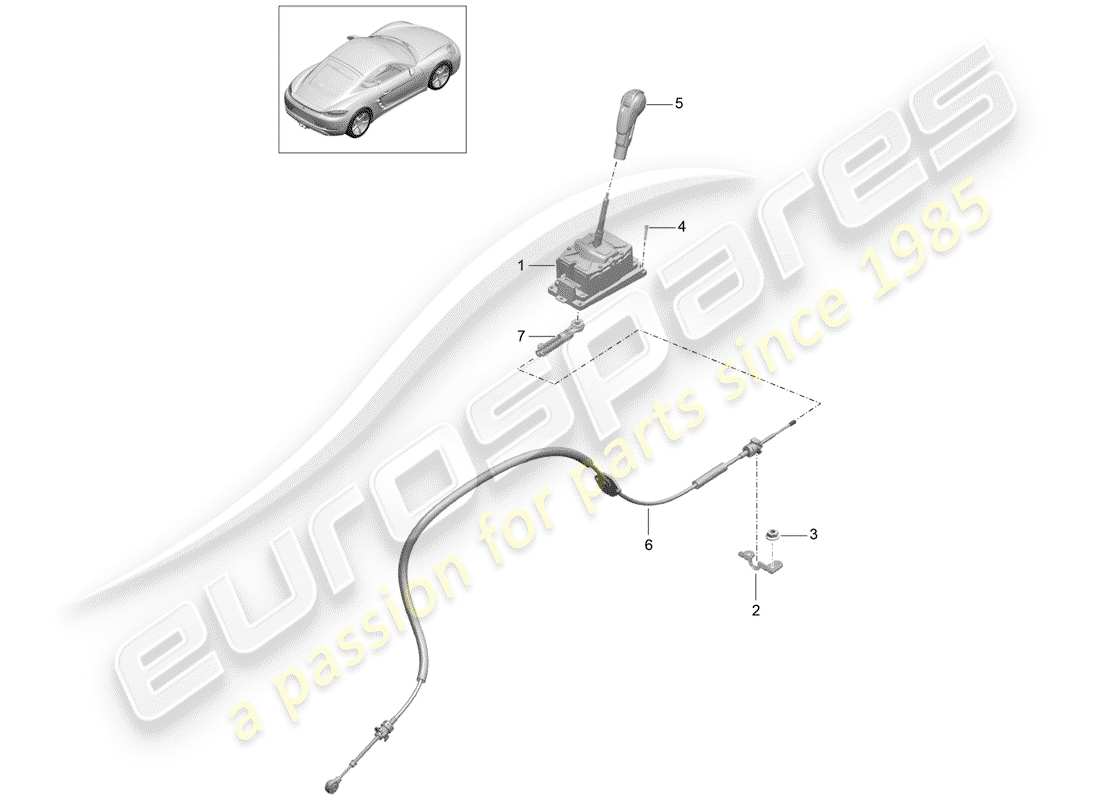 porsche 718 cayman (2018) selector lever parts diagram