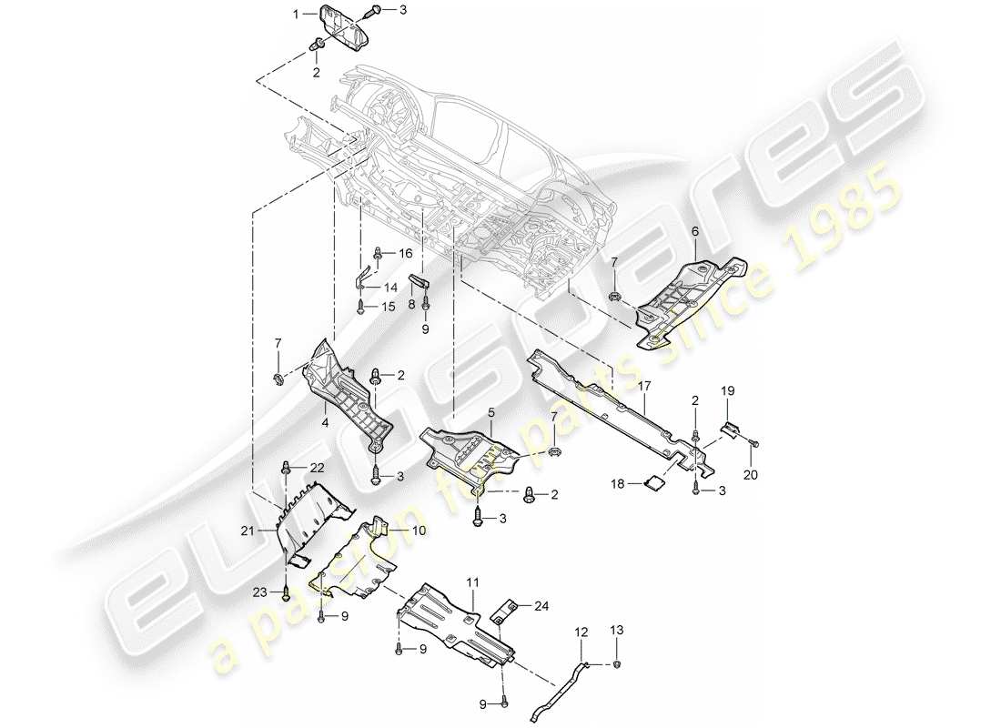 porsche cayenne (2008) lining part diagram