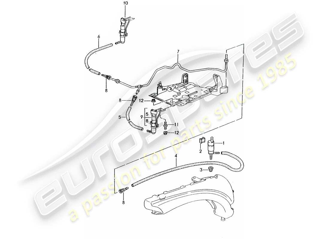 porsche 996 (2005) headlight washer system - d >> - mj 2001 parts diagram