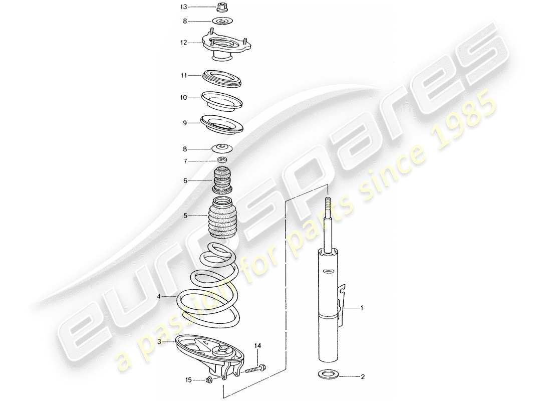 porsche 996 (2005) suspension - shock absorber - d - mj 1999>> part diagram