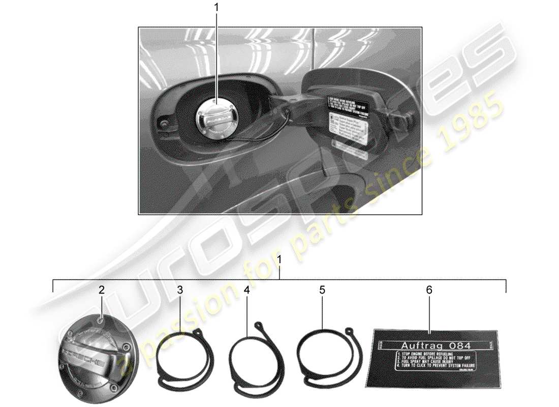 porsche tequipment cayenne (2019) fuel tank part diagram