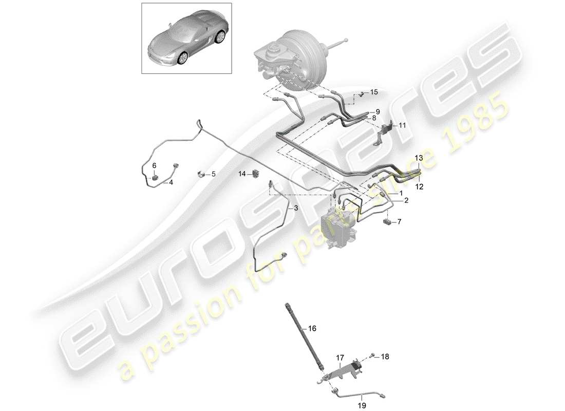 porsche 2016 brake lines parts diagram