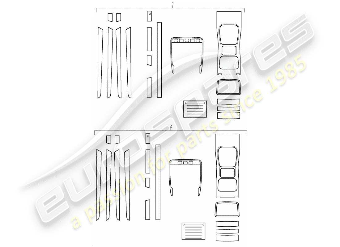 porsche tequipment cayenne (2010) 1 set trim moldings for part diagram