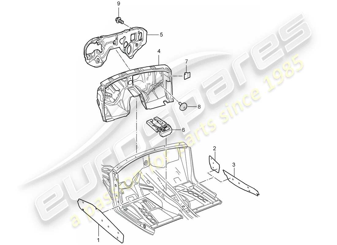 porsche cayenne (2008) sound absorber part diagram