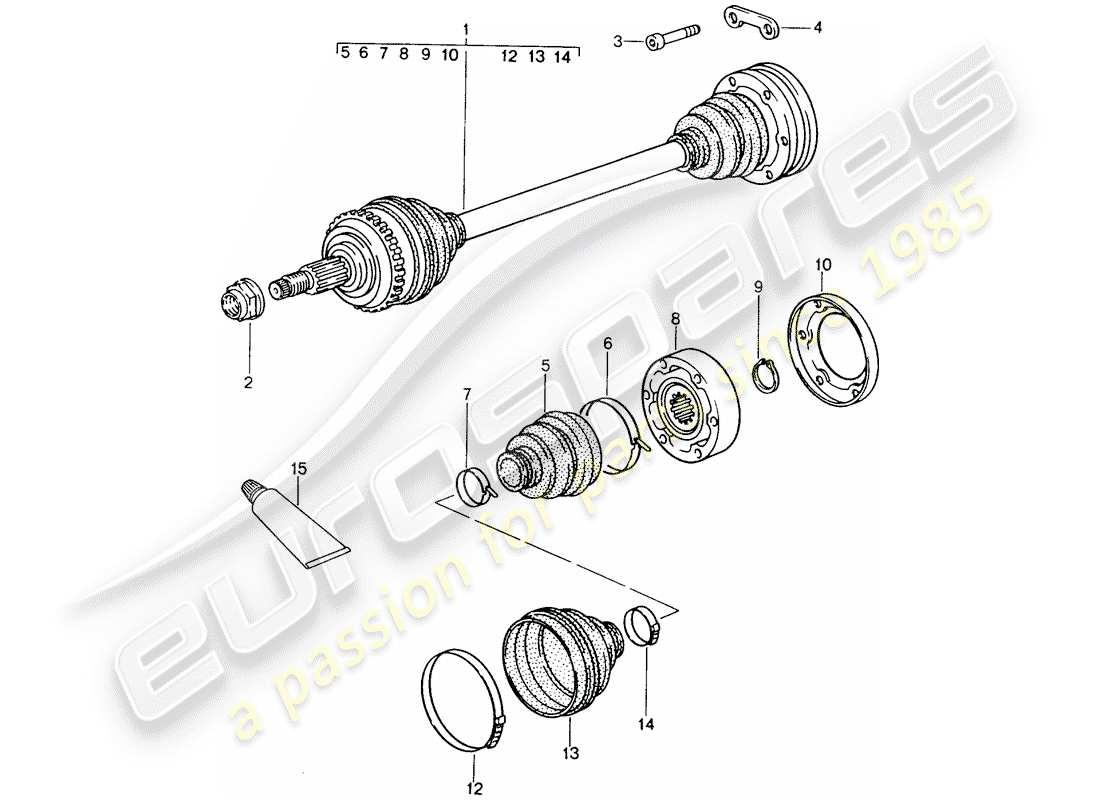 porsche 993 (1997) drive shaft part diagram